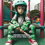 Child playing safely in a playground with protective gear, emphasizing the prevention of fractures.